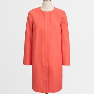 J. Crew coral zip up collarless coat